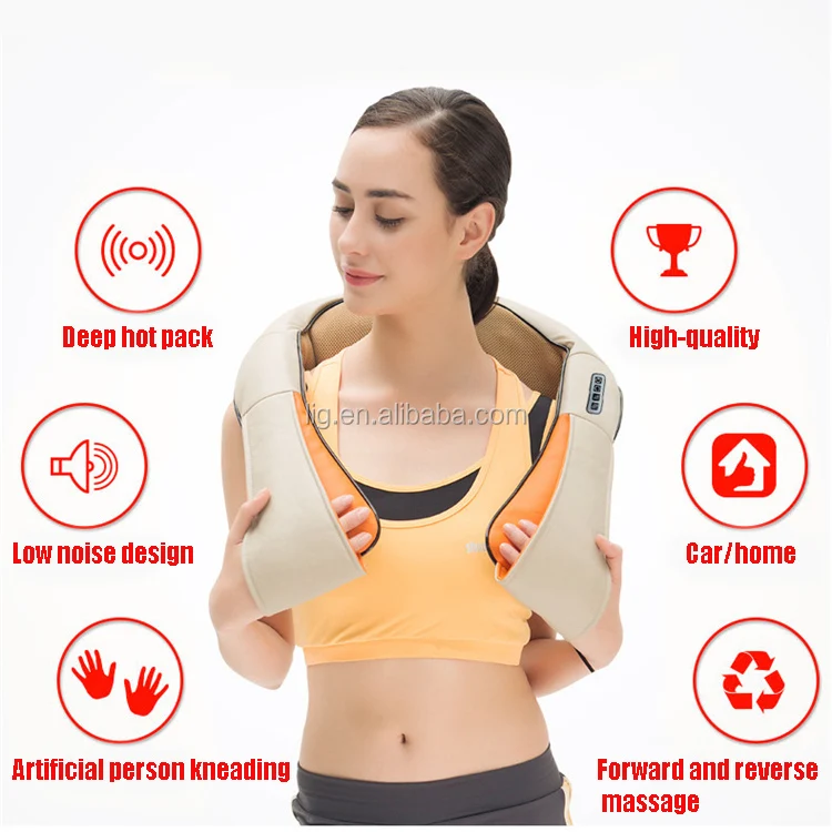 Neck and Back Massager with Soothing Heat Nekteck Electric Deep Tissue 3D Kneading Massage Pillow for Shoulder