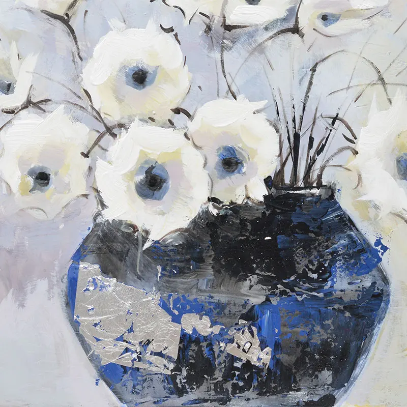 
Decorative colorful handpainted on canvas oil painting flowers amazon hot selling 