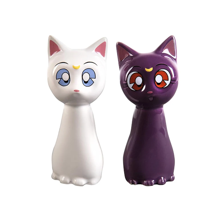 Wholesale design cats shape personalized ceramic salt and pepper shaker set