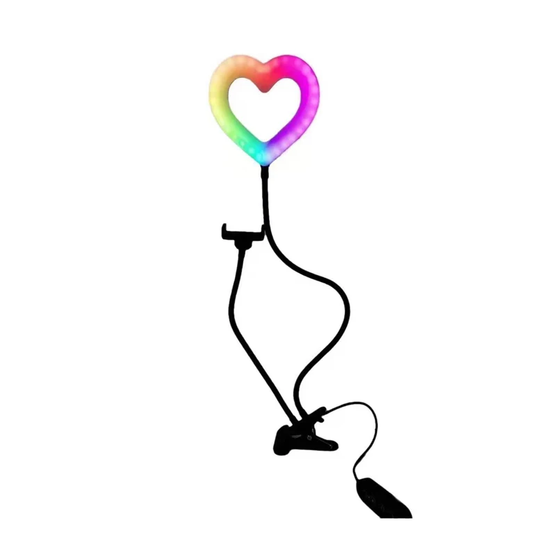 Цветная (RGB) монопод для селфи для мобильного телефона с опцией установки заполняющий свет для камеры 6 дюймов видео Full Color красоты с заполняющим светом