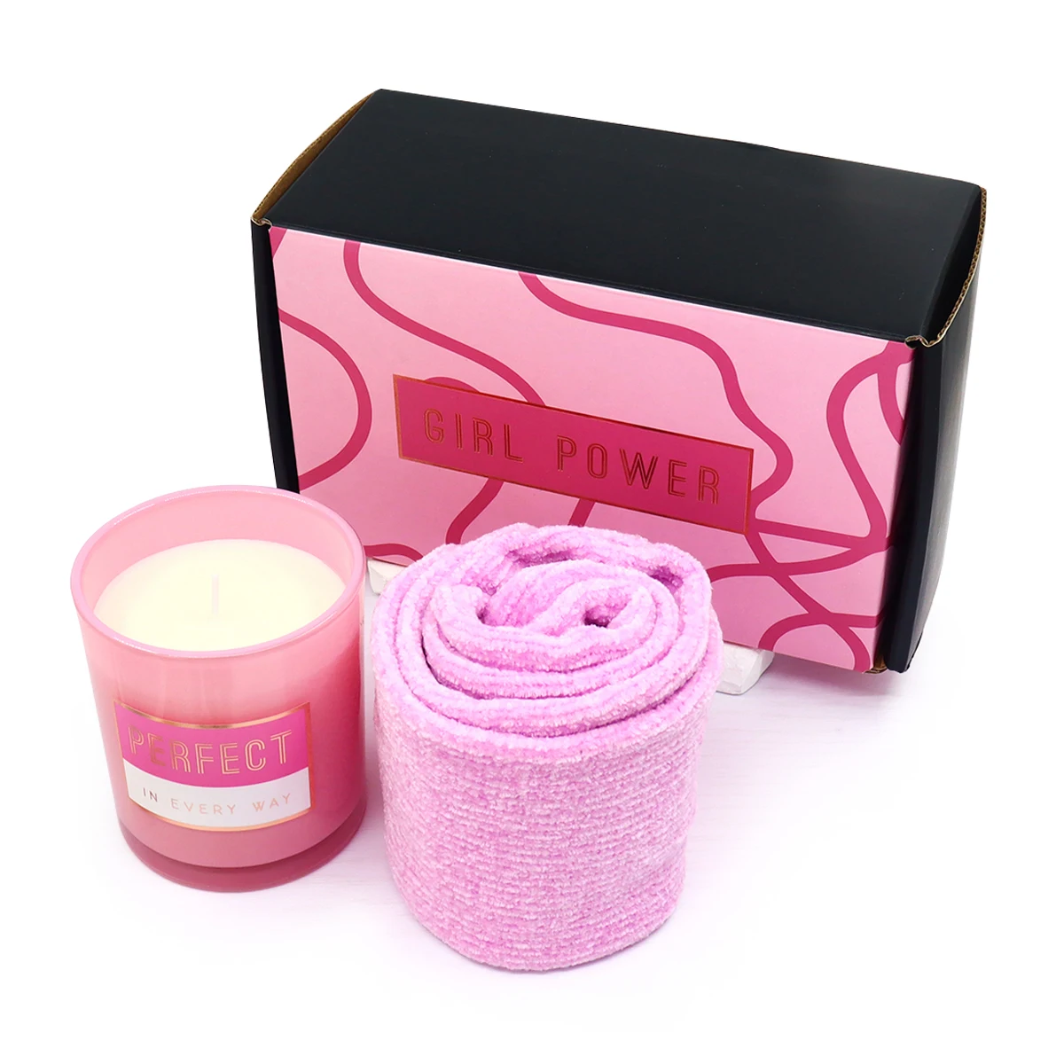 Wholesale OEM Private Label Exquisite Pink Box With 100% Soy Wax Candles in Glass Jar And Socks Aromatherapy Gift Set