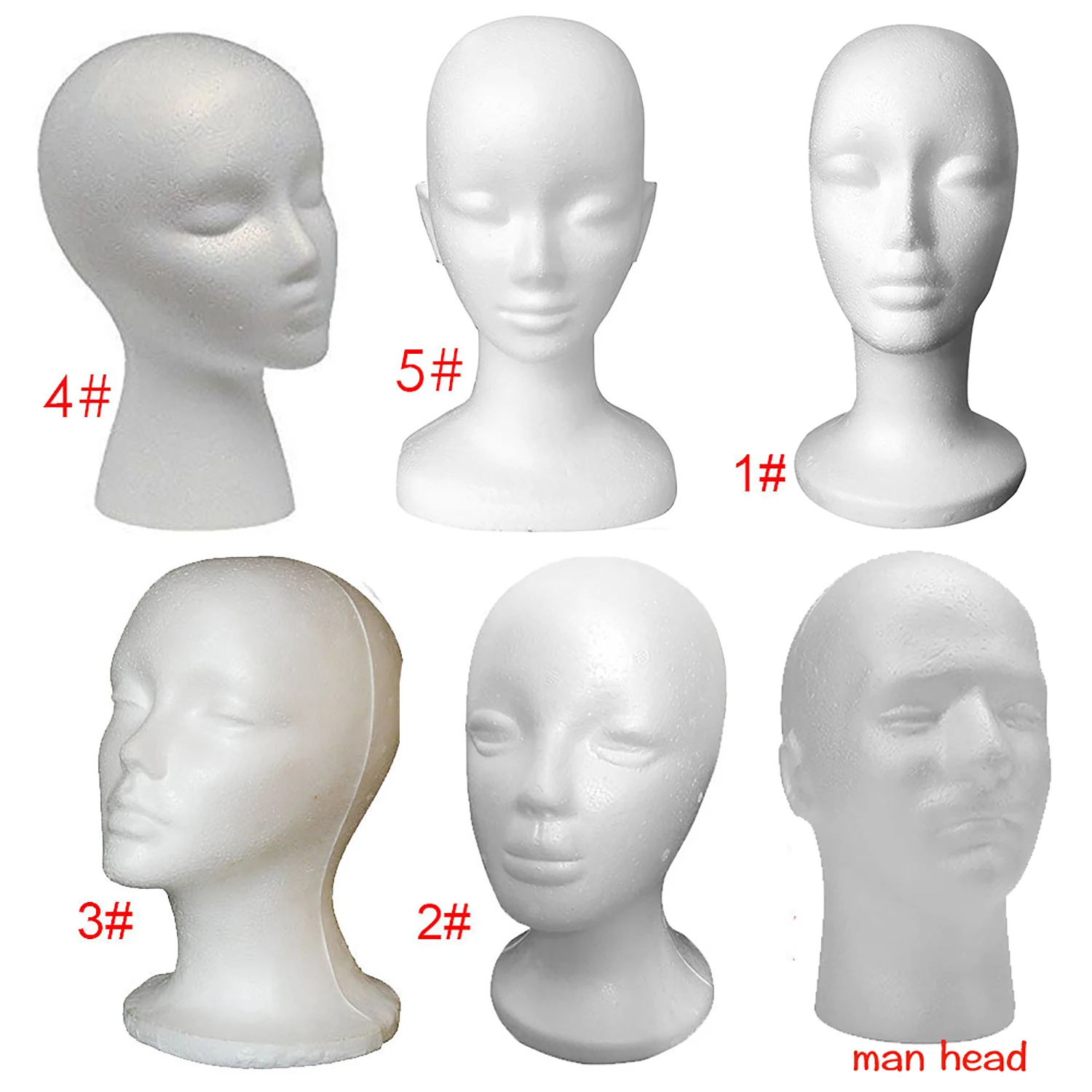 Man Foam Head Model Men Mannequin Head Male Styrofoam Head With Stand For Wig  Hat Display