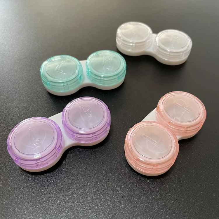 Candy Crystal  Transparent Green Contact lens containers Pink  Contact Lens Cases  CL-K013