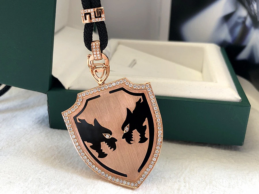 Popular Animal Design Diamond Cat 18K Solid Brushed Gold Pendant Necklace