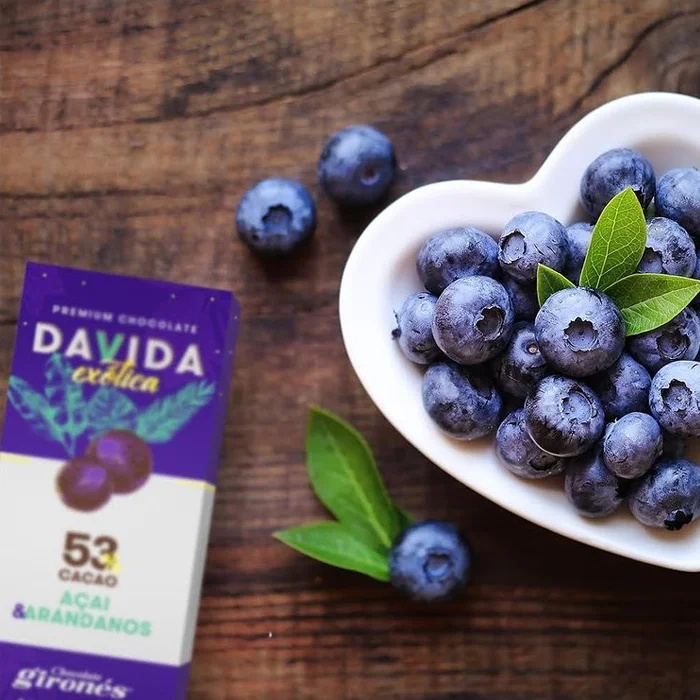 Приятный Гладкий сладкий шоколад DAVIDA 53% какао с колумбийскими фруктами акаи и клюква впечатляющий вкус