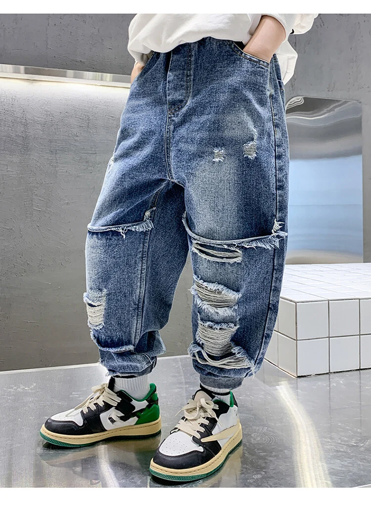 Fashion Slim Thicplus Sizerjeans Pantskids Vintage Jjeans3-10 Years Spring Autumn Skykingdomeenage Boys Children High ODM Kid