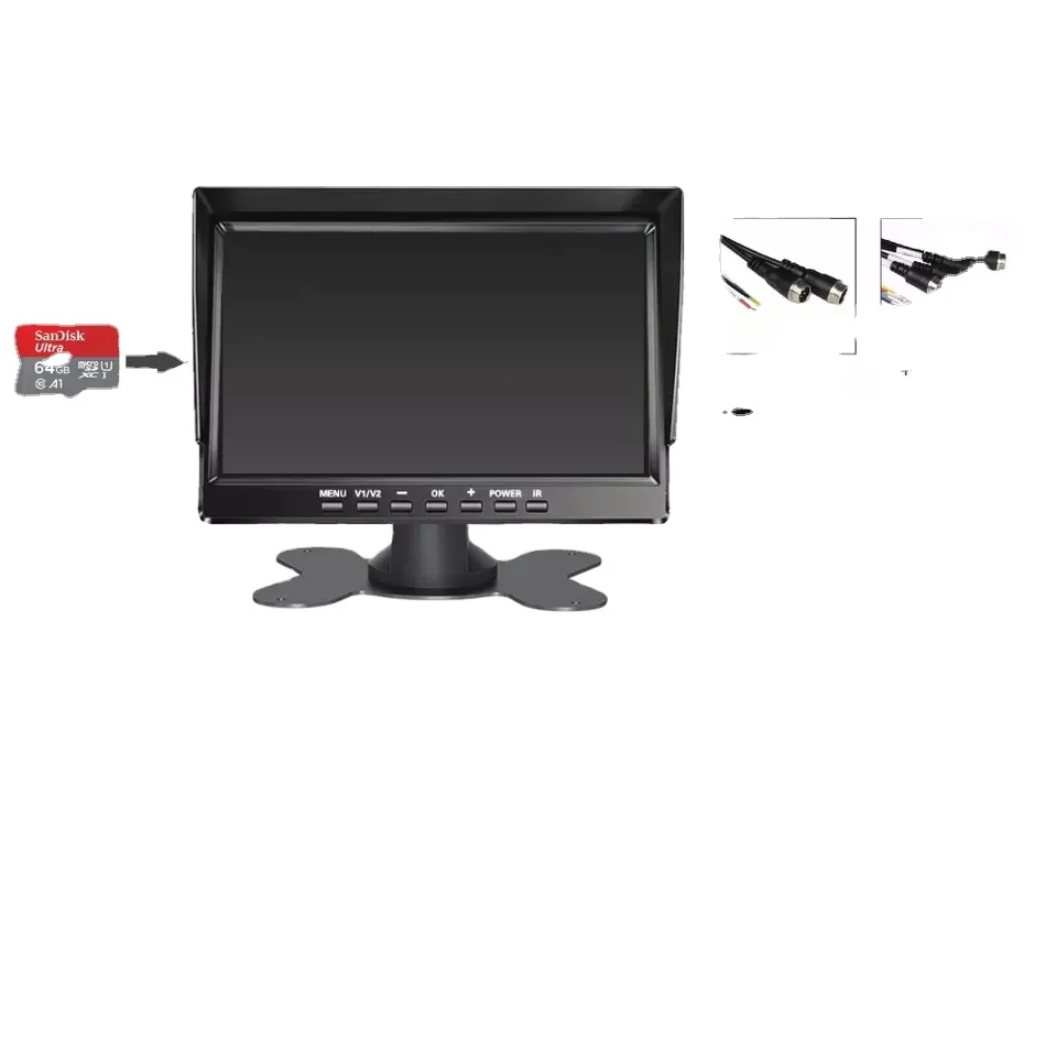 Best Bus Truck 7 Inch 4 CH BSD Quad DVR Digital Monitor with Video Recording Function