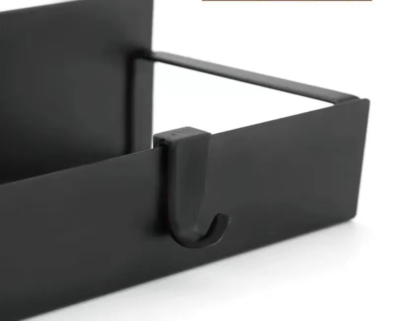 4pcs Black Metal Iron Moveable Fridge Magnetic Spice Racks Organizer For Refrigerator Wash Machine Side