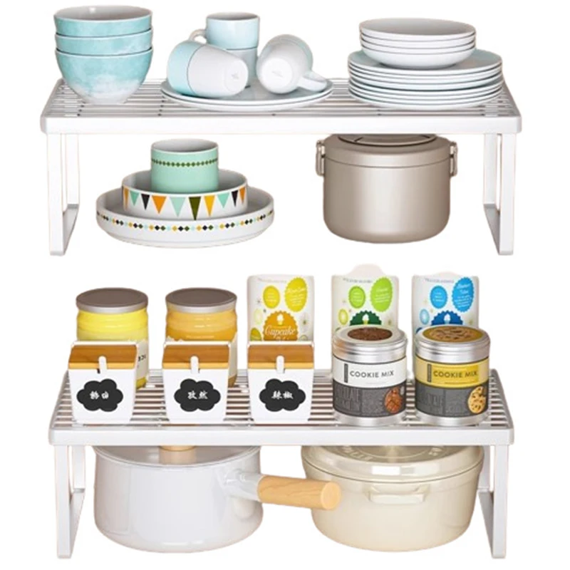 OWNSWING Kitchen Cabinet Plates Dishes Storage Shelf Living Room Over Display Spice Space Saving Rack For Pantry Cabinet