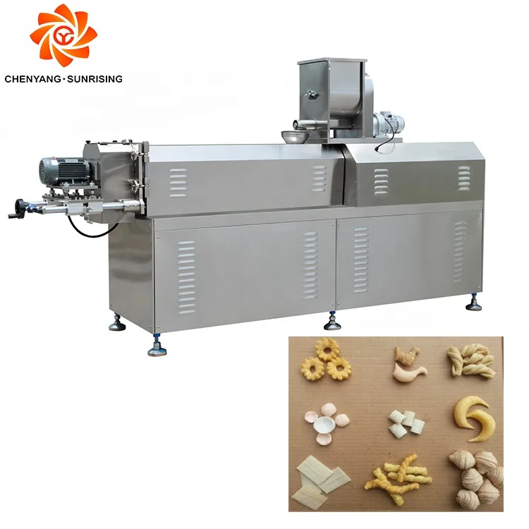 Twin Screw Extruder Corn Flour Bugles/Nacho/Doritos chips snacks making machine