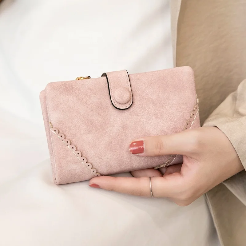 MIYIN The latest wallet women short wallet Korean version buckle card holders Pocket Wallet ladies purse coin ladies cultch bags