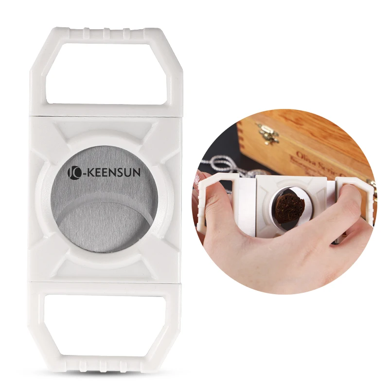 portable wholesale custom logo high quality black white stainless steal guilitene cigar cutter cigar scissor clip