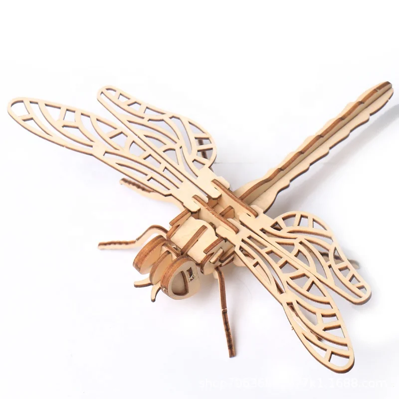 Low Price Insect Puzzles Toy Montessori 3d Puzzle 3d Assembling Insect Wooden Puzzles