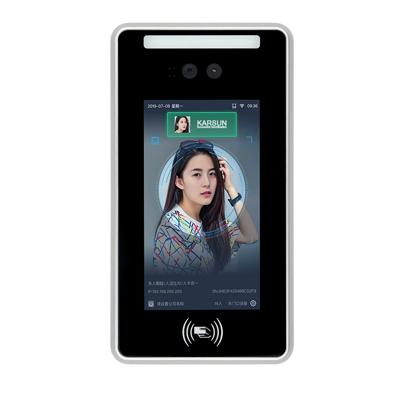 8 inch employee biometric time attendants recording RFID and face recognition access terminal