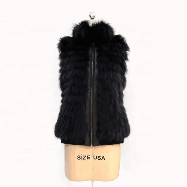 Сезон весна-осень-зима; Мягкие Реверсивный свет с нижней юбкой, одежда без рукавов для девочек модная одежда со стоячим воротником трикотаж из натурального Лисьего меха, женская верхняя одежда