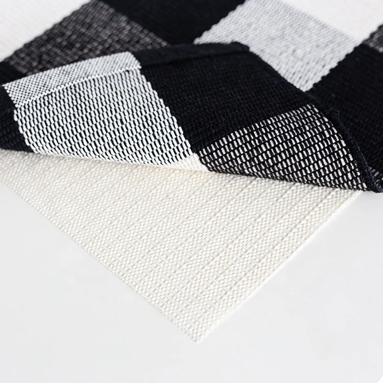 cheap wholesale 70x110 indoor outdoor machine washable durable small black and white buffalo checked coir layering doormat