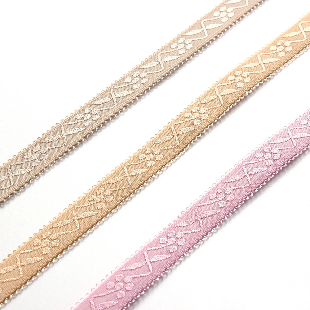 Factory Price Textile Accessories Webbing Strap Bra Strap Both Side Picot Elastic Jacquard Elastic Shoulder Tape