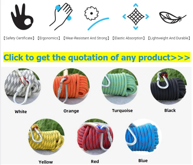 Best Quality Nylon High-Strength Polyester 10Mm 12Mm 20Mm Rock Climbing Rope