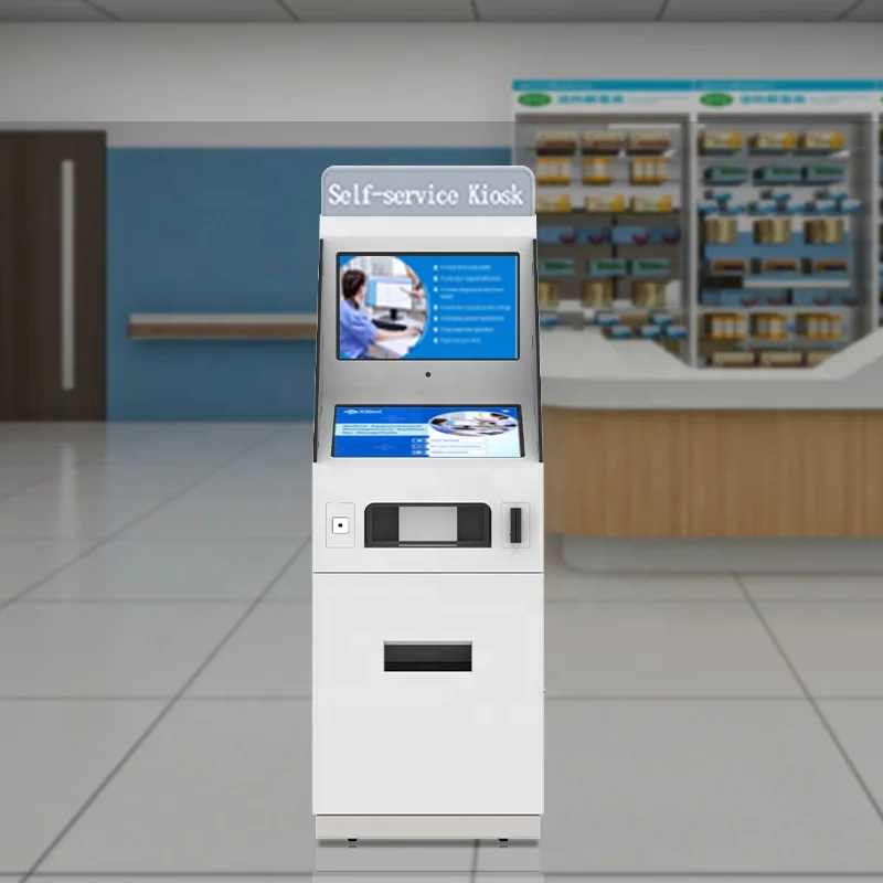 Interactive computer document scanning print self service payment kiosk for Service Center/bank/medical
