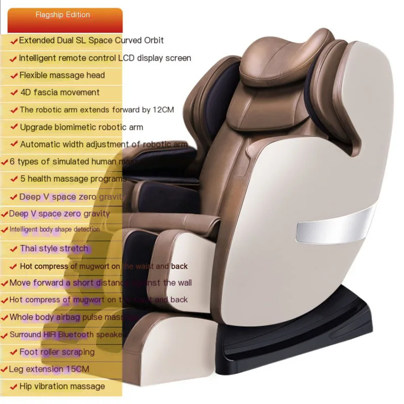 2024 Best Price Electric Jade Roller Kneading Ball 4D Zero Gravity Full Body Airbags Heated Massage Chair