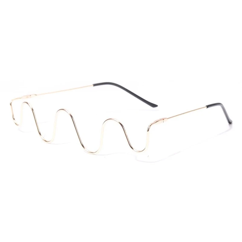 S2056 Fashion Women Hand Diamonds half Rim Metal Frames Glasses Without Lens