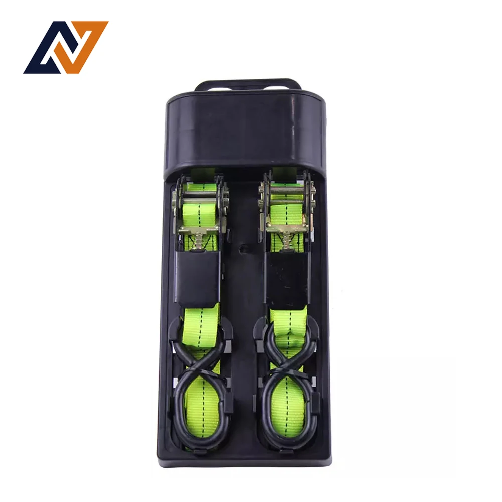 cargo ratchet tie down straps 2 pack for transport fixed S Hooks ratchet straps