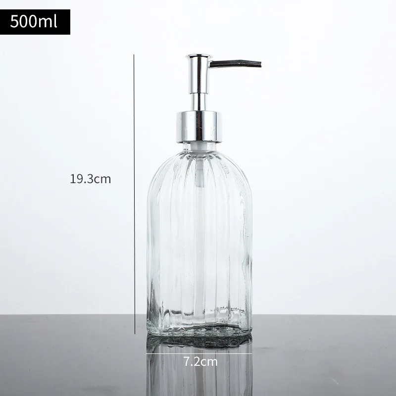 Transparent Press Hand Sanitizer Shampoo Bottle Water Shower Gel Emulsion Split Empty Glass Bottle Hotel Bath Toilet Supplies