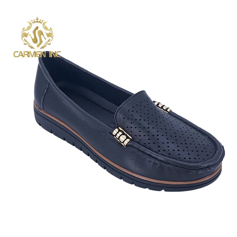 ca219-2 Women Shoes Leather Mother Loafers Soft Leisure Flats Female Ladies Driving Ballet Casual Footwear