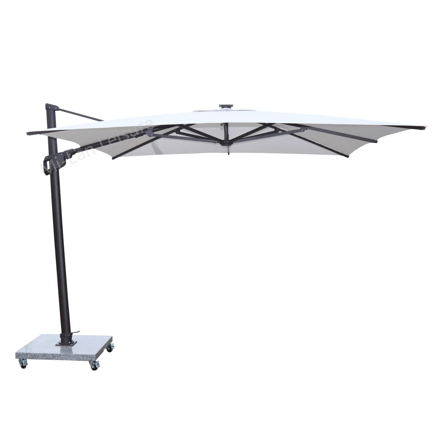10ft custom branded square led lights garden parasol with 360 rotation patio umbrellas with solar