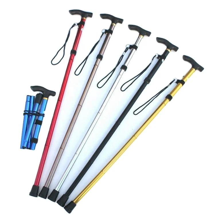 
Factory Wholesale Canes Folding Walking Stick Trekking Foldable Walking Sticks Hiking Poles 