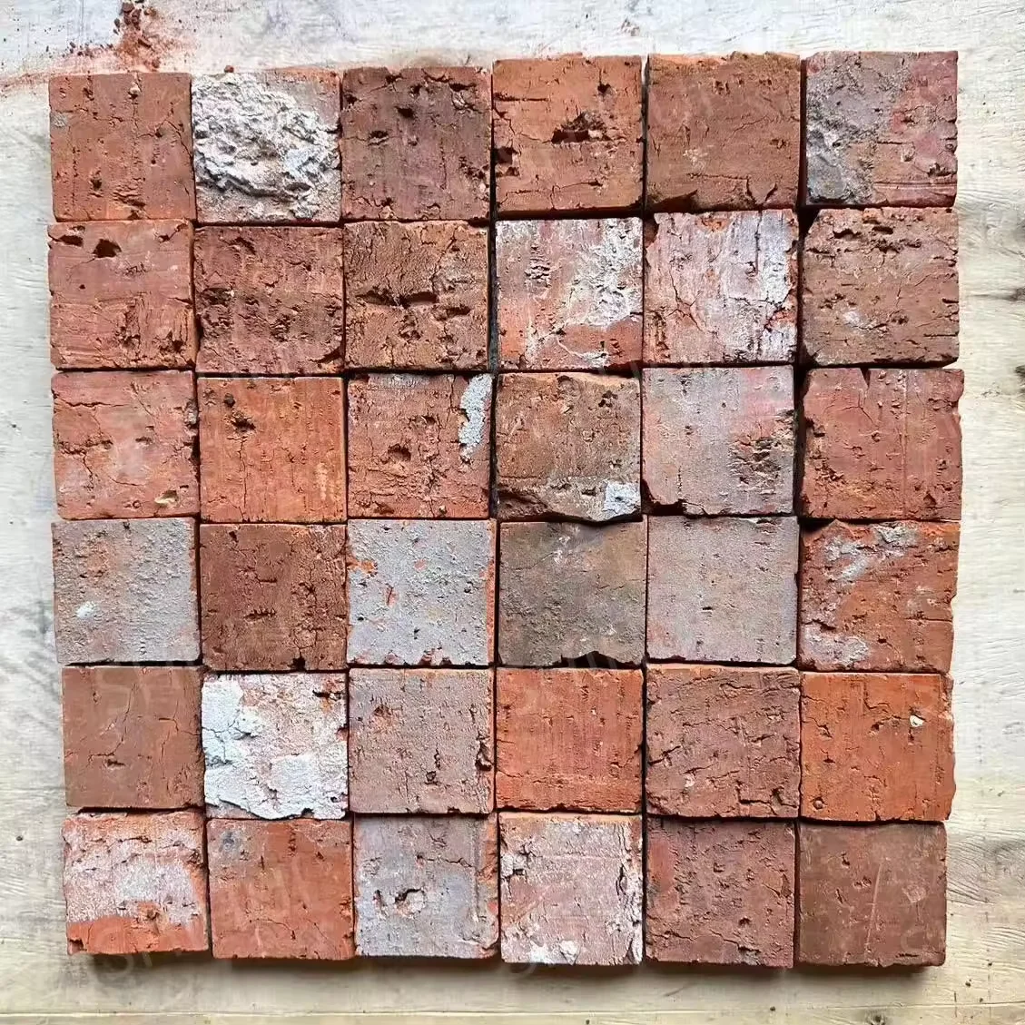 Brick Mosaics Industrial Firewall Rural Clay Brick Stone Decoration Antique Clay Red Brick Mosaic Wall Tile Veneers