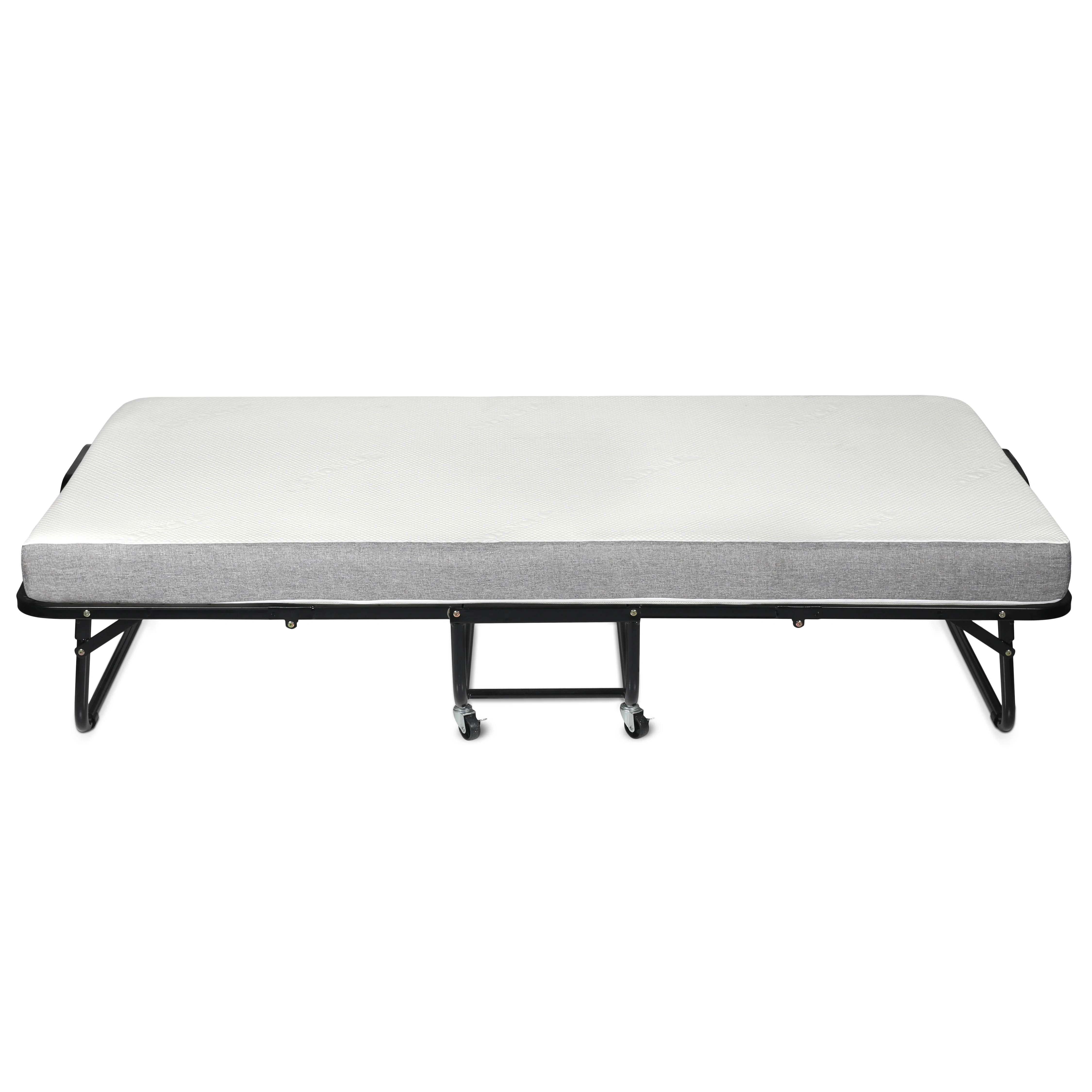 Modern Durable Folding Bed with Foam Mattress and Wire Lattice Frame Cheap Trundel Bed