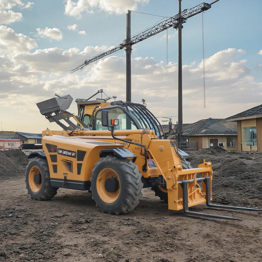Yaweh Heavy-Duty 5 Ton Telehandler Industrial Telescopic Boom Forklift Loader with High Load Capacity