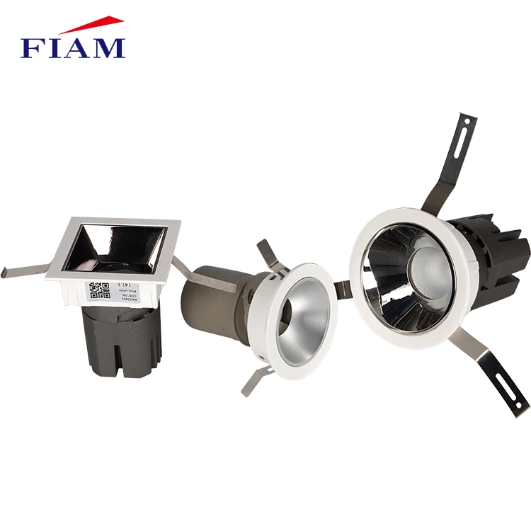 FIAM High Quality Aluminum Indoor Recessed COB 7W 12W 20W 30W 40W LED Spotlight