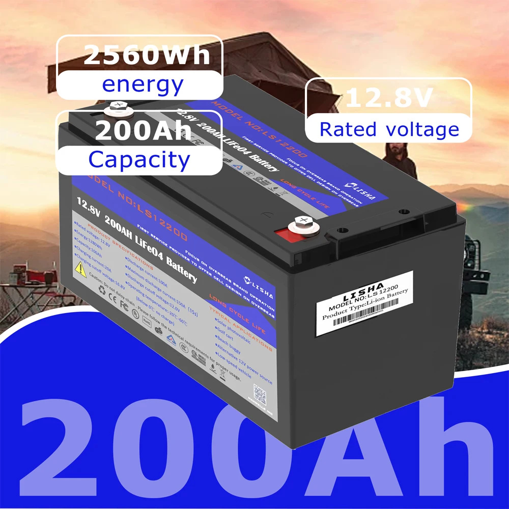Lisha Good Selling High Quality 12.8V 200Ah LiFePO4 Battery Lithium Ion Battery for Power Battery/Energy Storage