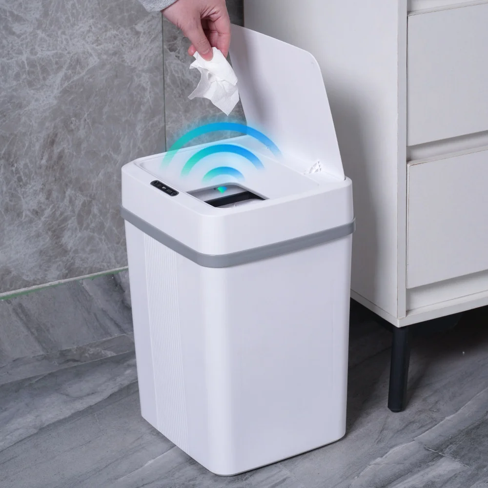2025 Luxury Home Indoor/Outdoor 12L Automatic Sensor Trash Can New Smart Paper Basket Bathroom Living Room Household Rubbish