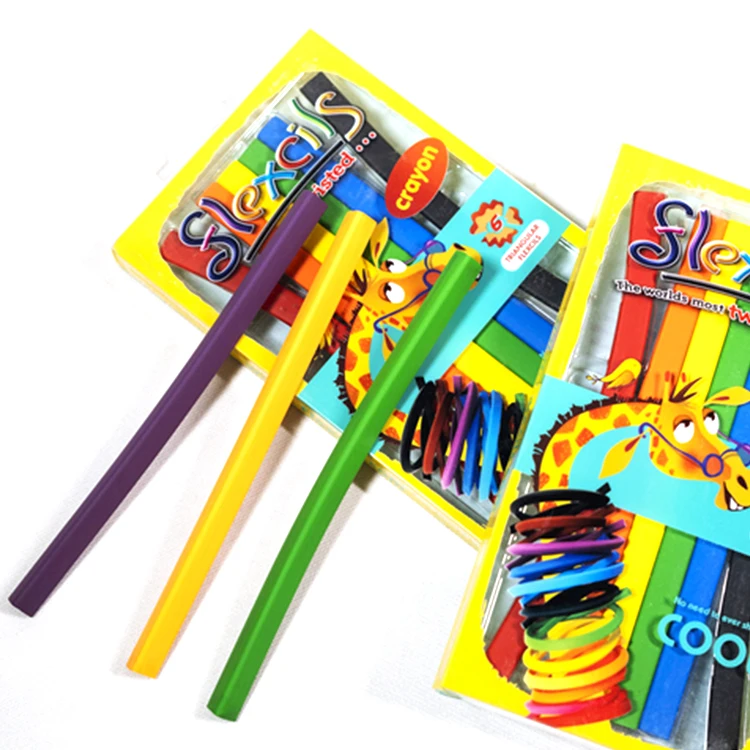 6 Colors Soft Unbreakable 14Cm  Triangle Baby Trousse Crayon Beeswax Crayons