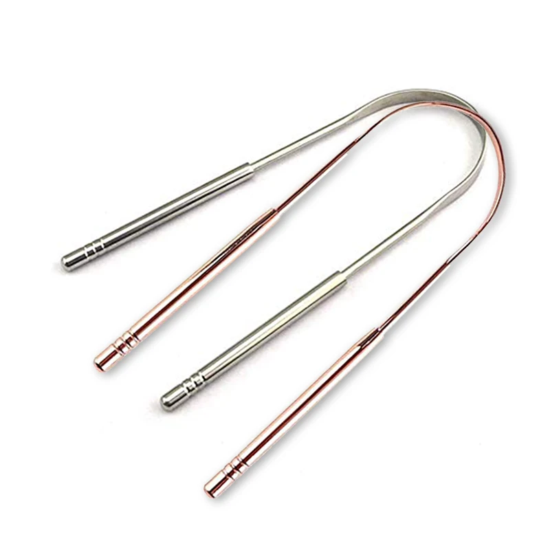 
Wholesale premium quality tongue cleaner rose gold copper tongue scraper 