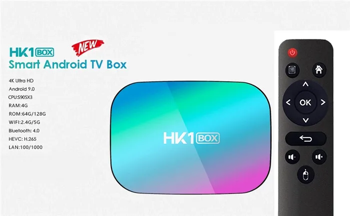  GYS 2020 Новое поступление HK1 коробка AC Wifi 5G 100M RJ45 BT Android 9 0 4 Гб DDR3 32 128 ГБ ТВ