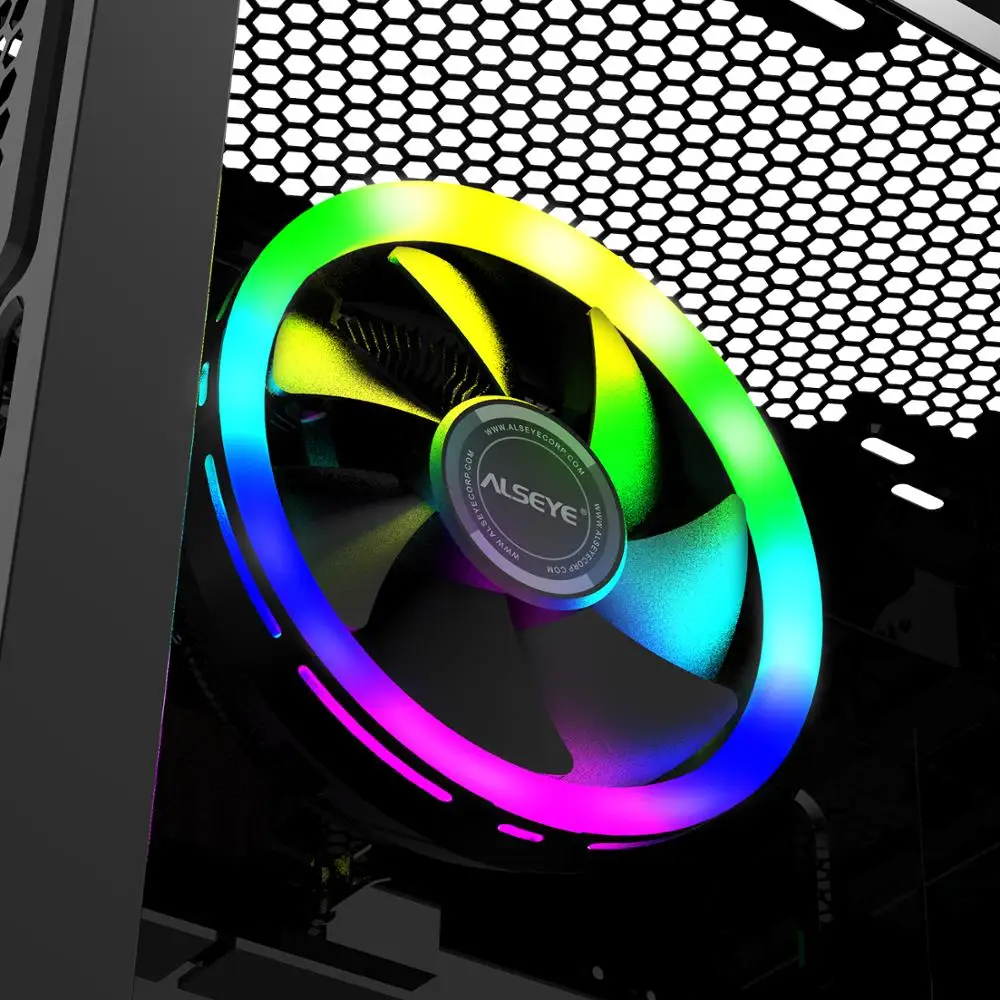 ALSEYE Top Down CPU Air Cooler w/ Low Profile, Copper Heat Bottom Base, Aluminum Fins,  120mm RGB Fan
