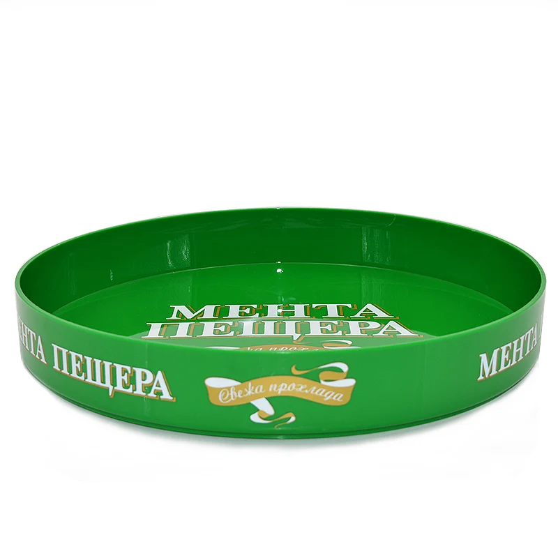 Wholesale Customized Beer Bar Cheap High Quality Beer Cap Plastic Blue White Round Anti Slip Tray