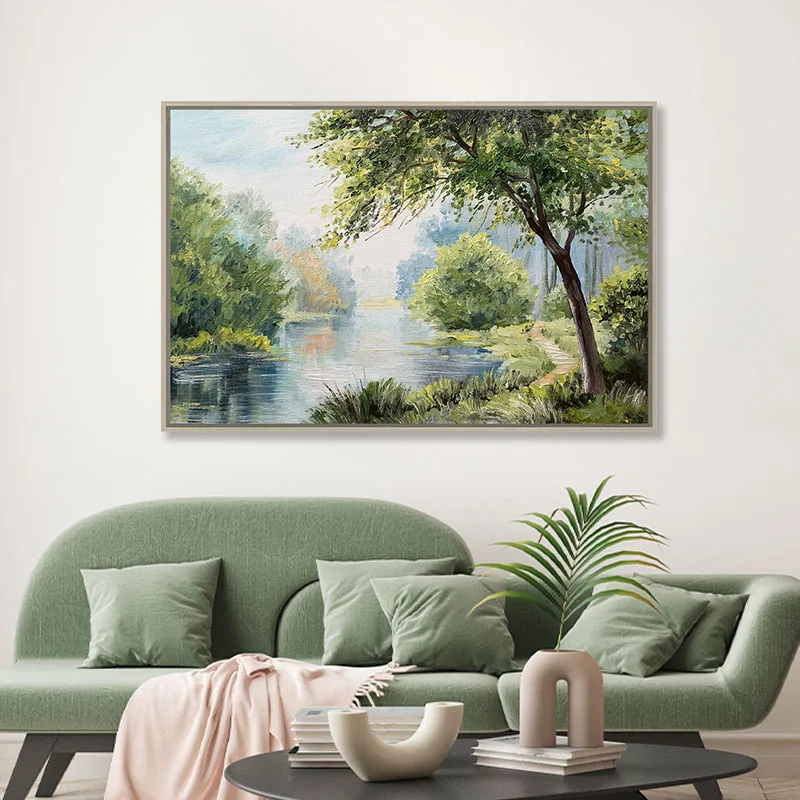 Handmade Paintings Foreign Trade Hot-Selling House Landscape Painting Oil Paint Home Decoration Painting