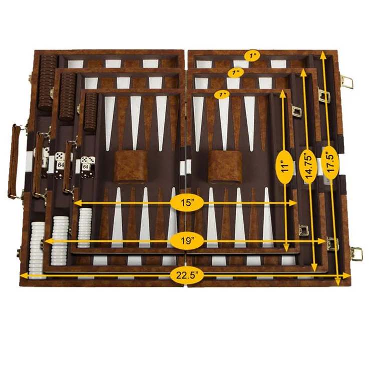Professional Luxury Hand Made leather backgammon Game Set for Outdoor and Travel