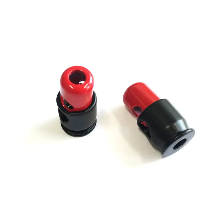 High quality durable metal zinc alloy stopper custom colorful red black cord lock for cord rope