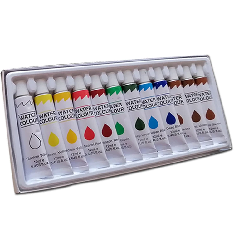 High Quality 12/18/24 Colors 12ml Water Color Paint Set Professional watercolor paint for artist painting