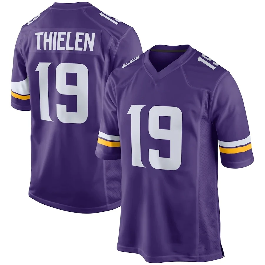 33 Dalvin Cook Viking Джерси Миннесота американский футбол униформа 18 Джастин Джефферсон 19 Адам тиэлен сшитая фиолетовая игровая