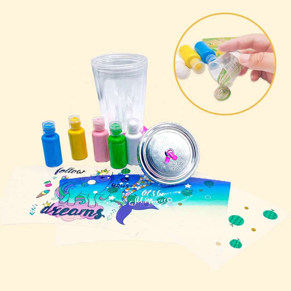 Customization 16.9 OZ DIY Clear Double Wall Tumbler Cup with Lid Straw and Built-in fluid drawing card For Iced Drink Tea Coffee