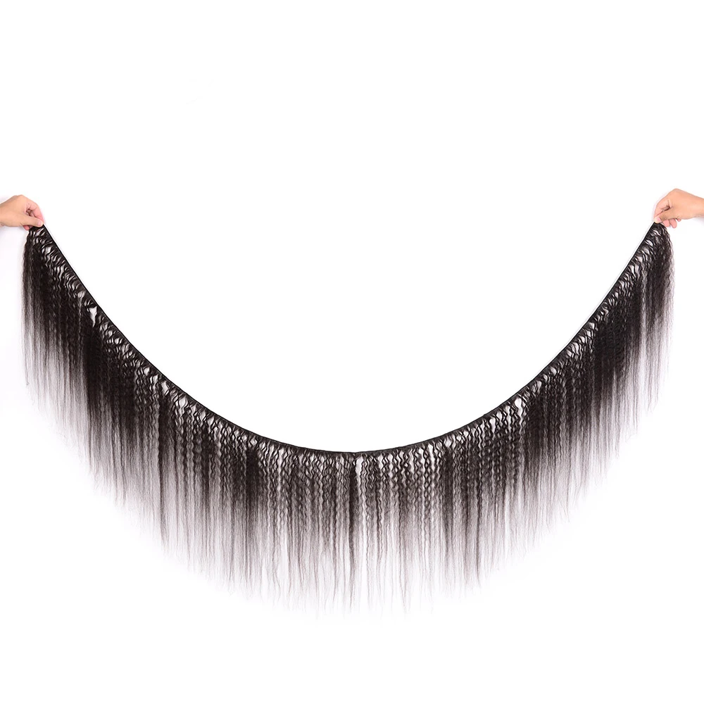 MEGALOOK NEW Human Hair Weave Yak  Virgin Hair Bundles Kinky Straight Unprocessed Malaysian Human Hair