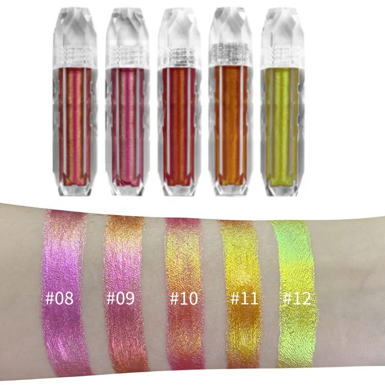Duochrome пигмент, металлическая веганская жидкая помада, водостойкая стойкая многохромная блестящая губная помада, частная марка
