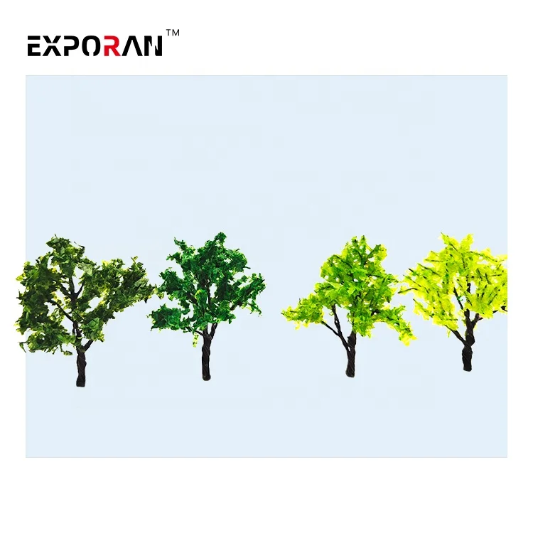 Model Trees Plastic Green Tree Model Train Layout Garden Scenery Landscape Wargame 10 cm 8 cm 6.5 cm 4.5 cm Height